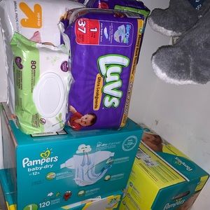 Pampers and wipes.